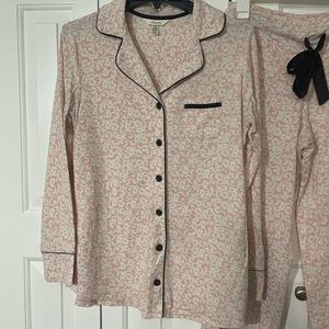 Medium SOMA Pink and White Soft Pajamas